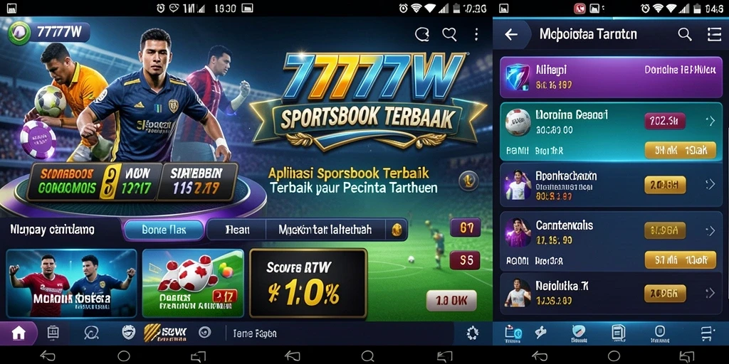 Tampilan gameplay Sportsbook yang menarik di 7777W.