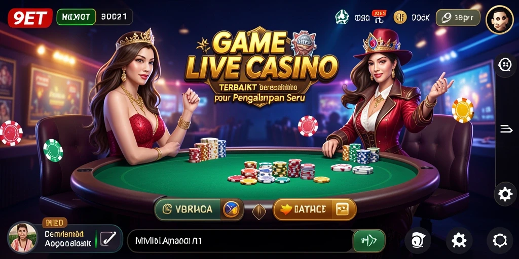 Tampilan gameplay Live Casino yang mendebarkan di 9ET.