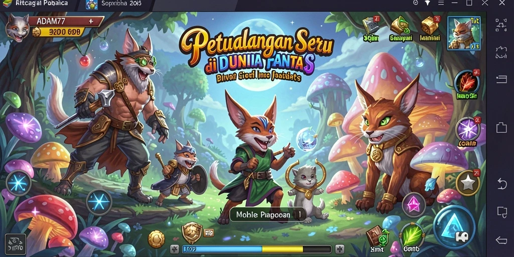 Screenshot gameplay ADAM77 menunjukkan petualangan seru dan grafik yang menakjubkan.
