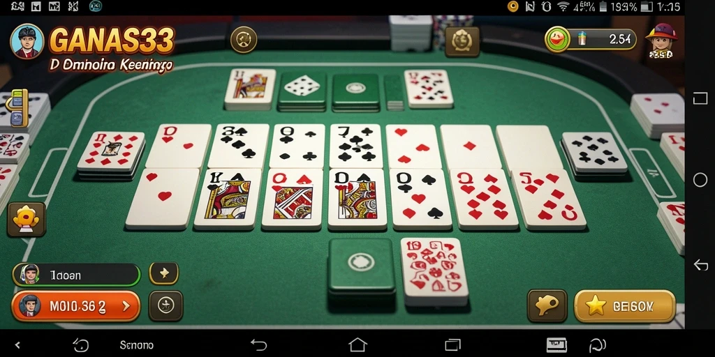 Screenshot utama GANAS33 menampilkan aksi seru permainan Domino.