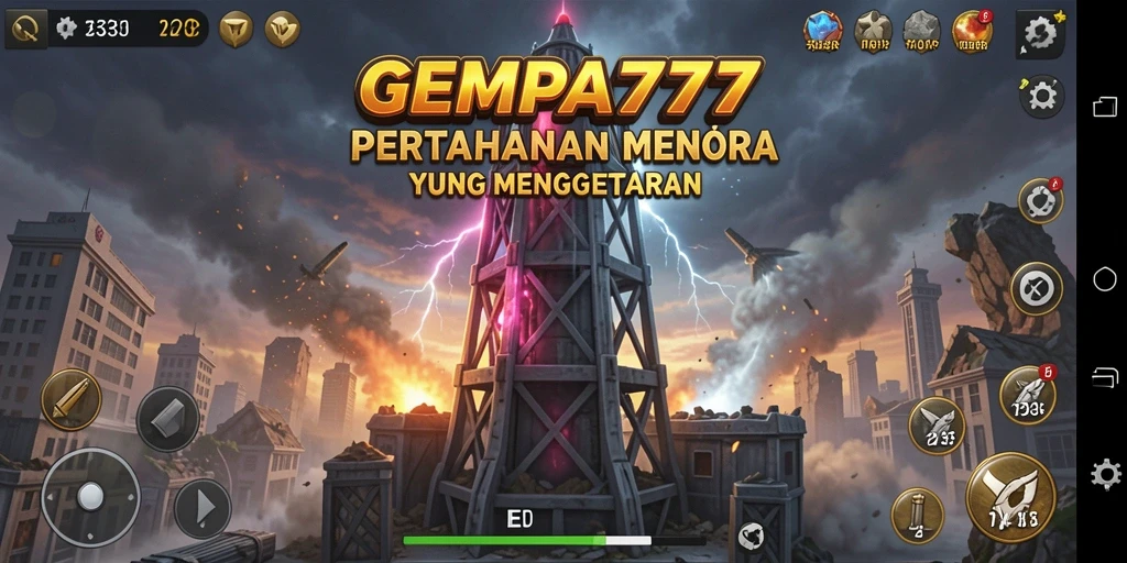 Screenshot GEMPA777 menampilkan gameplay Tower Defense yang seru dan penuh aksi.