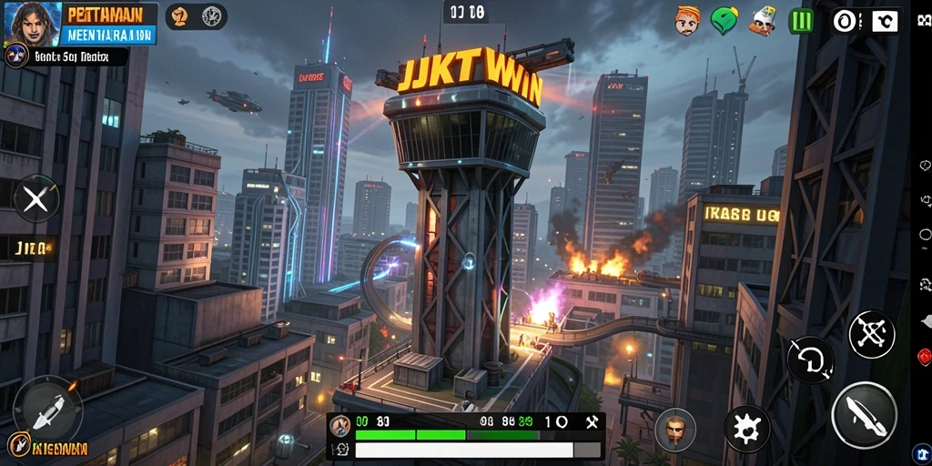 Tampilan gameplay JKTWIN yang menegangkan dalam Tower Defense.