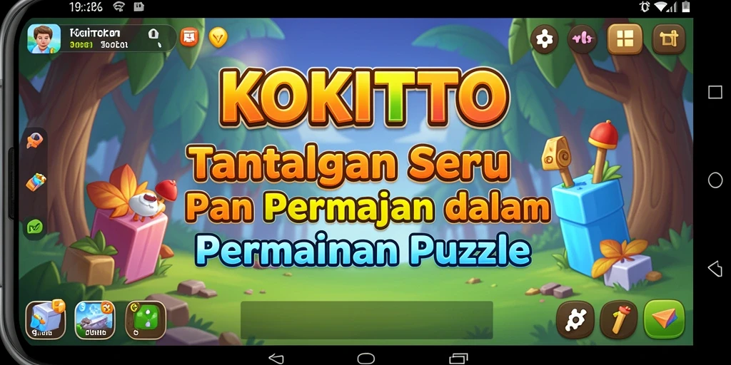 Tampilan gameplay KOKITOTO yang menantang dan berwarna-warni.