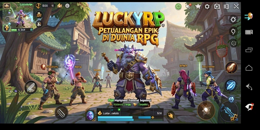 Tangkapan layar menunjukkan pertarungan seru dalam LUCKYRP.