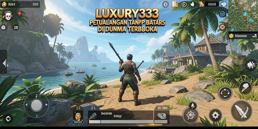 Screenshot gameplay LUXURY333 yang menampilkan dunia Open World yang luas.