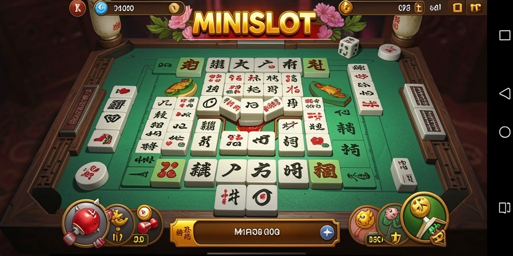 Screenshot gameplay MINISLOT yang menampilkan tantangan Mahjong yang mengasyikkan.