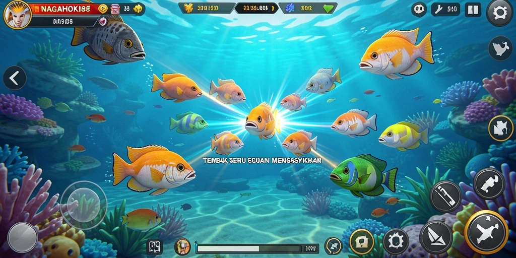 Gameplay seru NAGAHOKI88 dengan beragam ikan dan tantangan.
