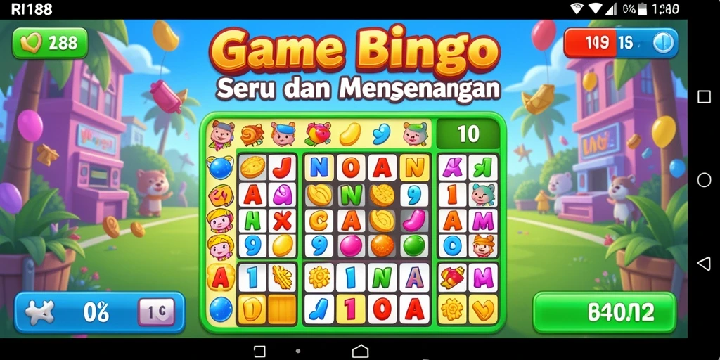 Tampilan gameplay Bingo yang menarik dan penuh warna