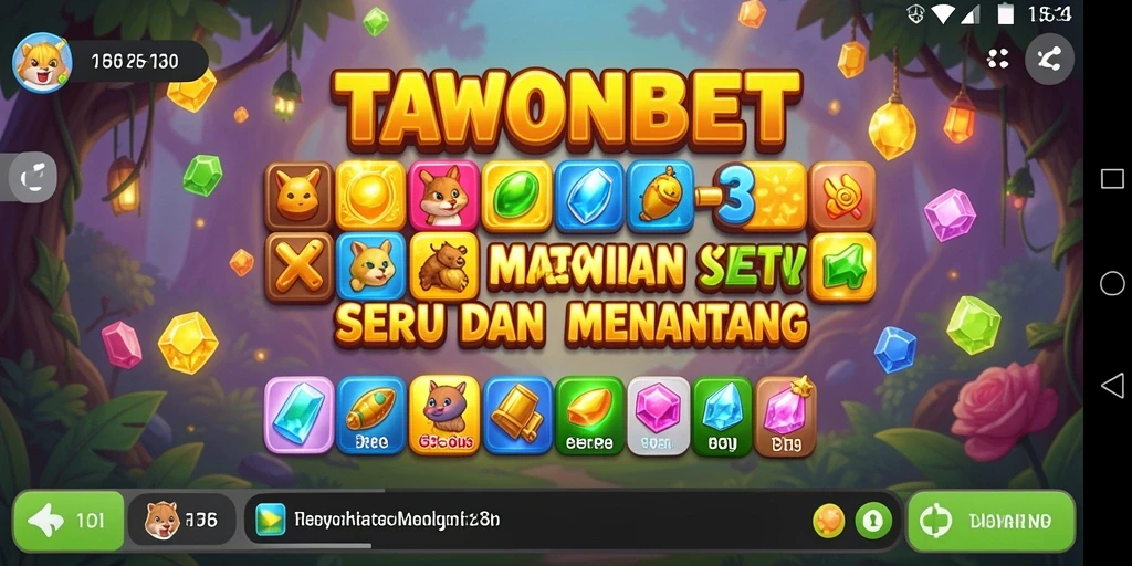 Tampilan gameplay seru di TAWONBET yang penuh warna.